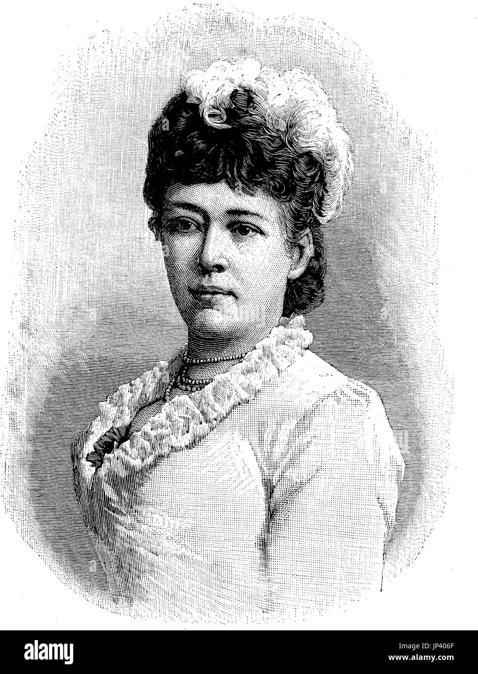 Bertha Sophie Felicitas Freifrau von Suttner, la Baronne Bertha von Suttner, comtesse Kinsky von Wchinitz und Tettau, 9 juin 1843 - 21 juin 1914, était un Austrian-Bohemian pacifiste et de romancier. En 1905, elle a reçu le Prix Nobel de la paix comme la première femme, l'Autriche, l'amélioration numérique reproduction d'une gravure sur bois à partir de la publication de l'année 1888 Banque D'Images