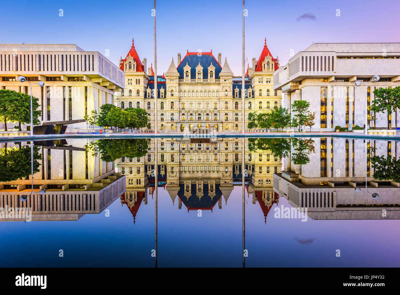 Albany, New York, USA au capitole de l'État de New York. Banque D'Images