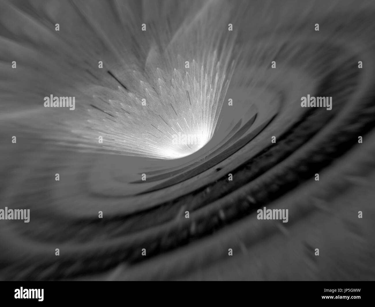 Impact de météore shockwave texture noir et blanc, générée par ordinateur, l'arrière-plan de la fractale de rendu 3D Banque D'Images