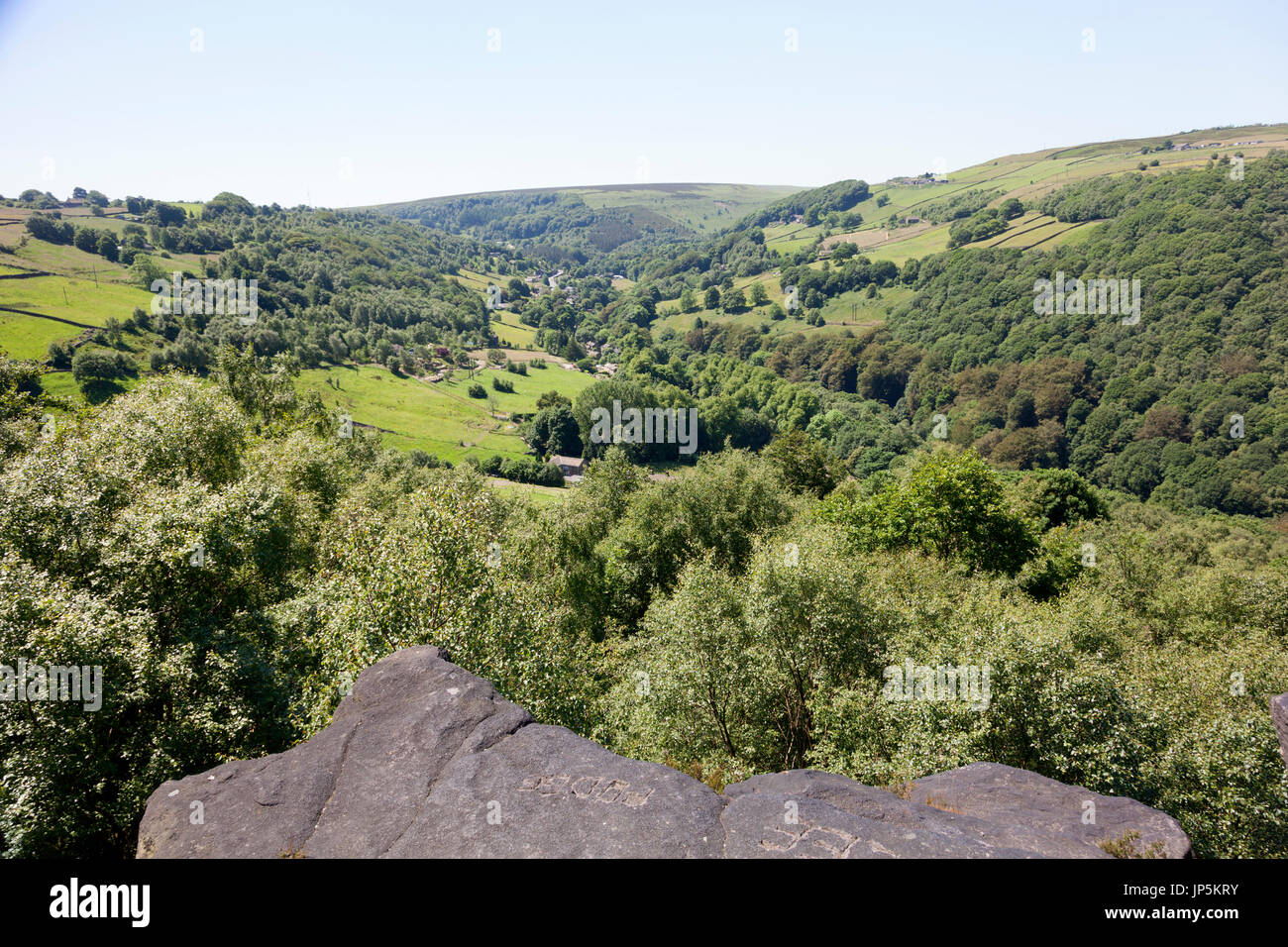 Vue sur Cragg Vale, Mytholmroyd, West Yorkshire Banque D'Images