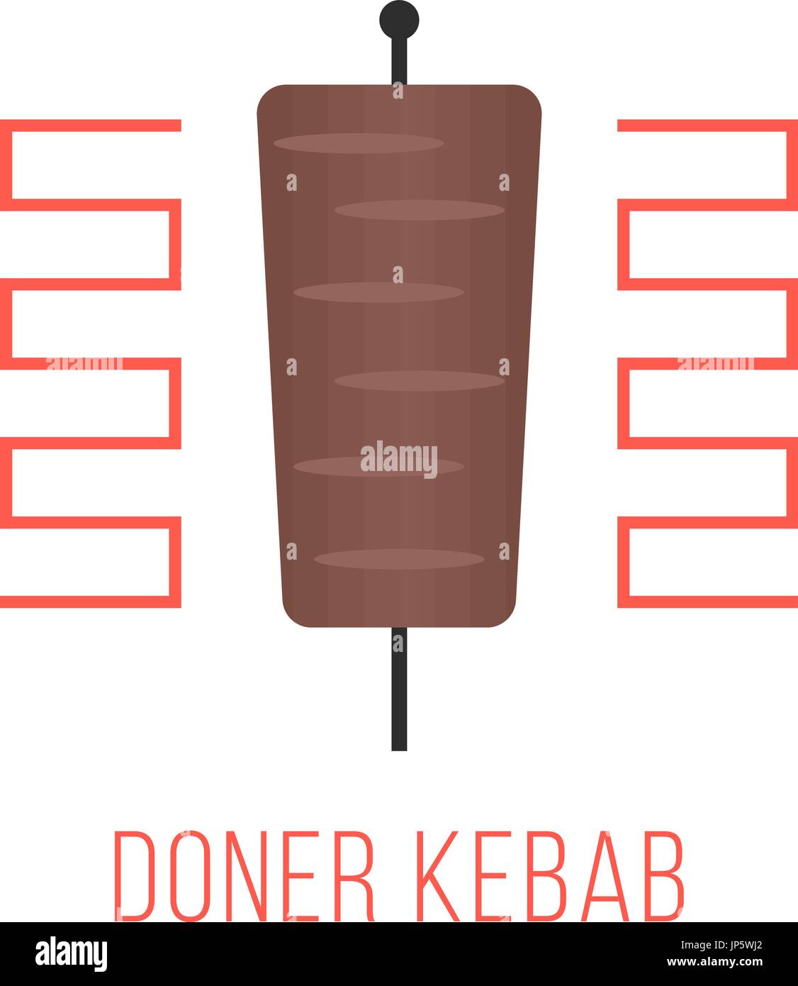 Logo doner kebab isolé sur fond blanc Illustration de Vecteur