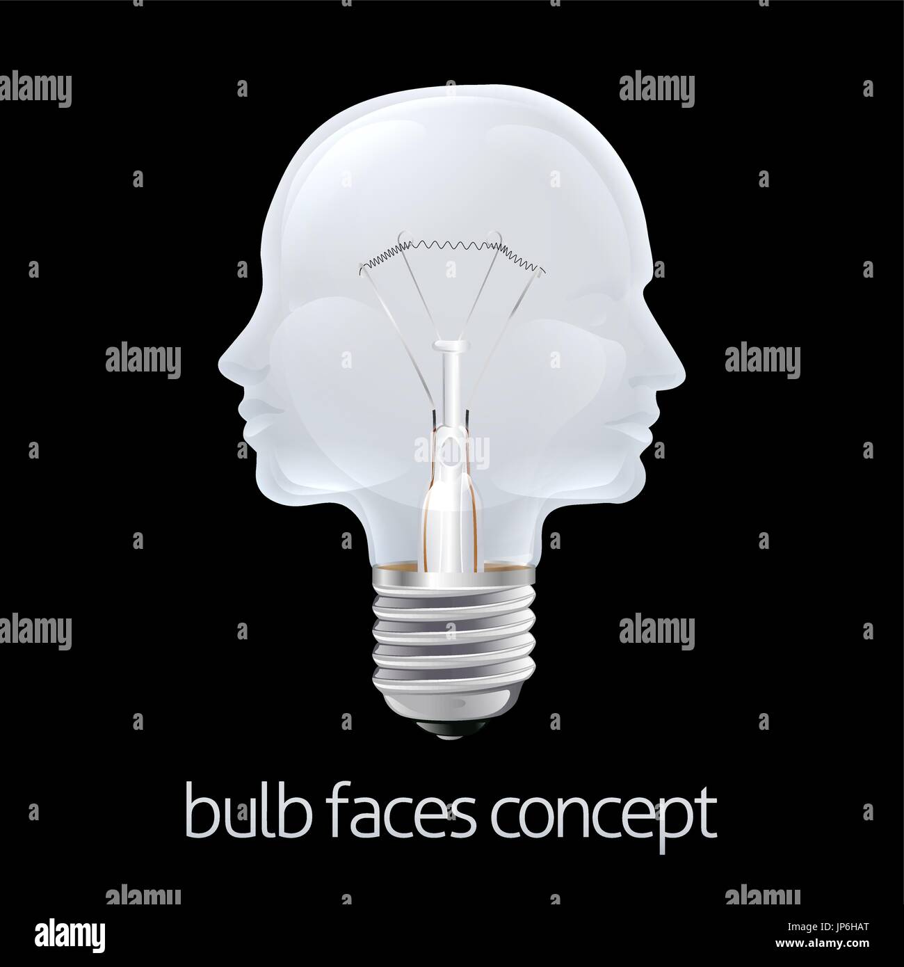 Ampoule visages Concept Illustration de Vecteur