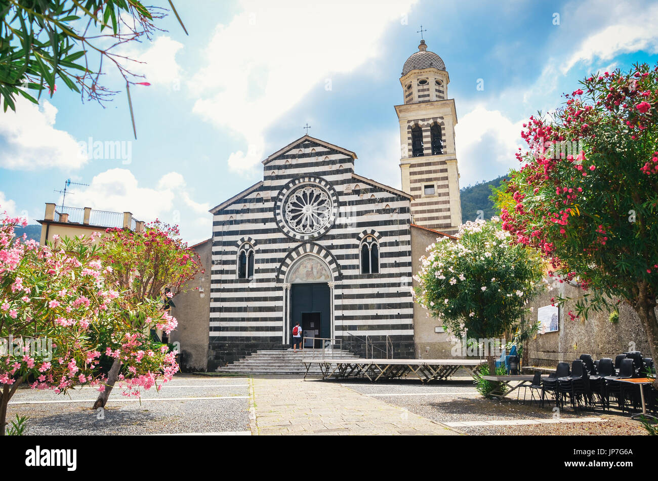 Chiesa di Sant'Andrea in Levanto, Cinque Terre, Italie Banque D'Images