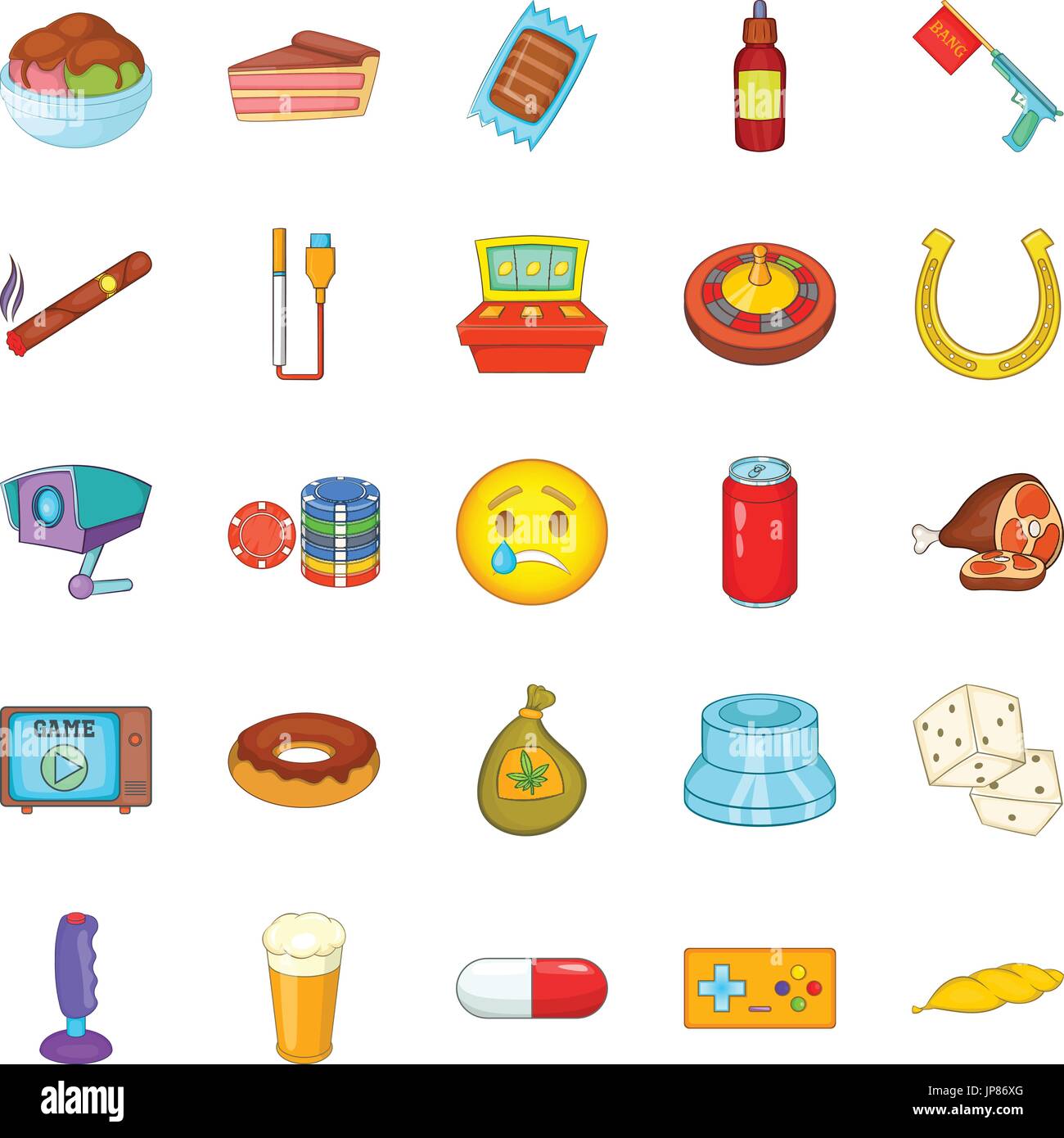 La Drogue Cartoon Style Icons Set Image Vectorielle Stock Alamy