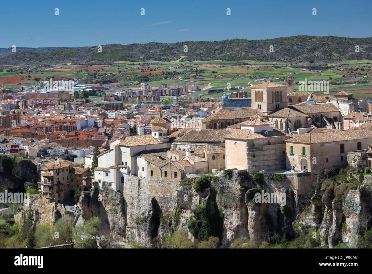 L'Espagne, Cuenca, ville Patrimoine Mondial de l'UNESCO, les maisons suspendues Banque D'Images