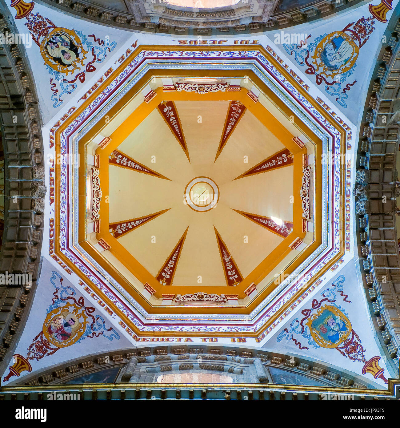 Plafond, Ntra. Sra. de la Merced (Notre-Dame de la miséricorde) Église, Oaxaca, Mexique, Banque D'Images