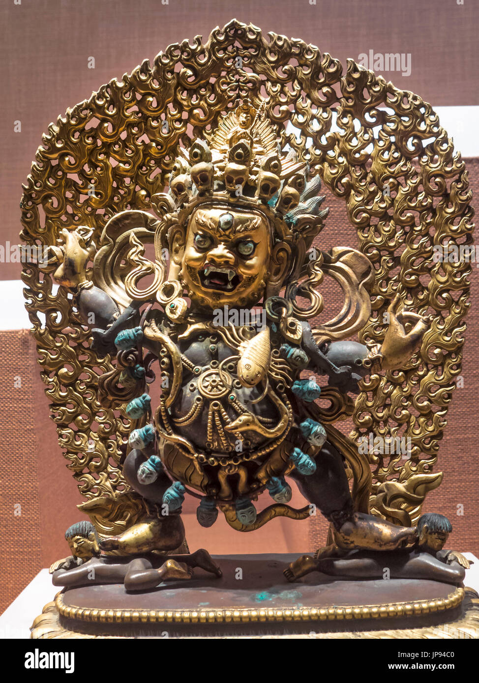 Statue de Guru Senge Dradog, (1644 - 1911) ANNONCE La musée de la capitale, Beijing, Chine Banque D'Images