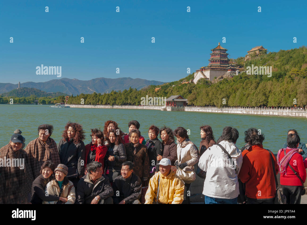 Les touristes, le Palais d'été, Pékin, Chine Banque D'Images