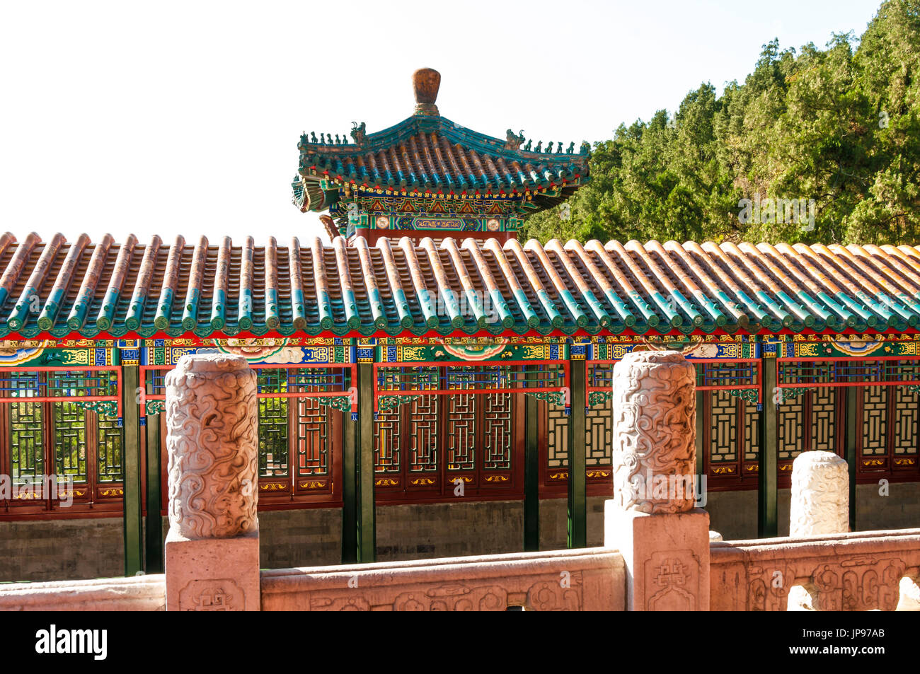 Cours intérieures, le pavillon de l'Encens bouddhiste, le Palais d'été, Pékin, Chine Banque D'Images