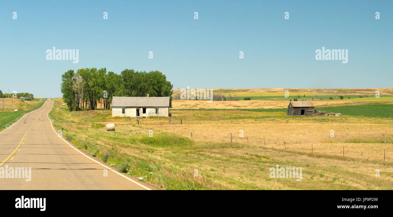 La route enchantée au Dakota du Nord Banque D'Images
