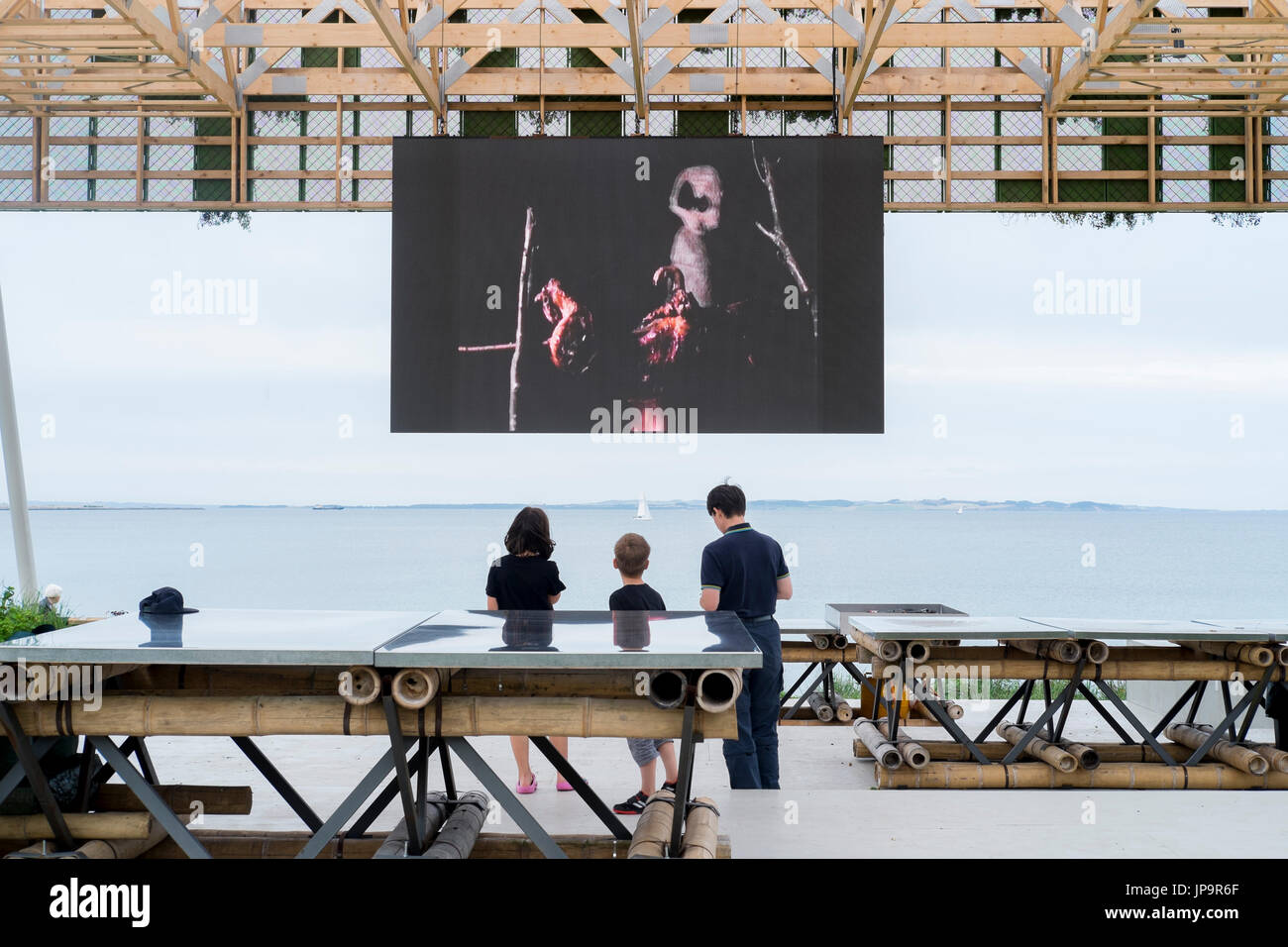 Le jardin de l'avenir des installations d'art le long du littoral d'Aarhus - Danemark Capitale Européenne de la Culture 2017 Banque D'Images