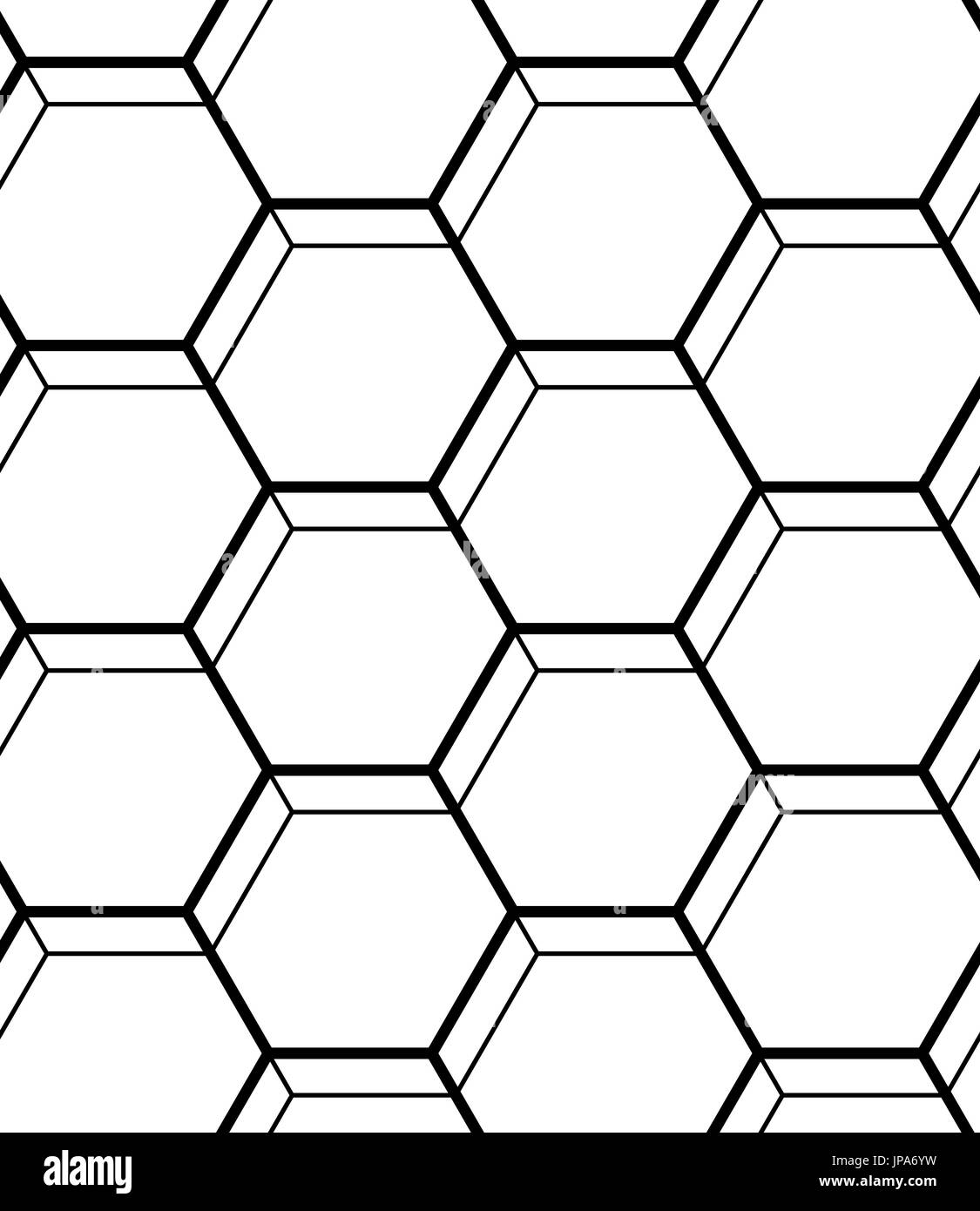 Modèle transparent avec des hexagones. Arrière-plan géométrique noir et blanc. Illustration de Vecteur