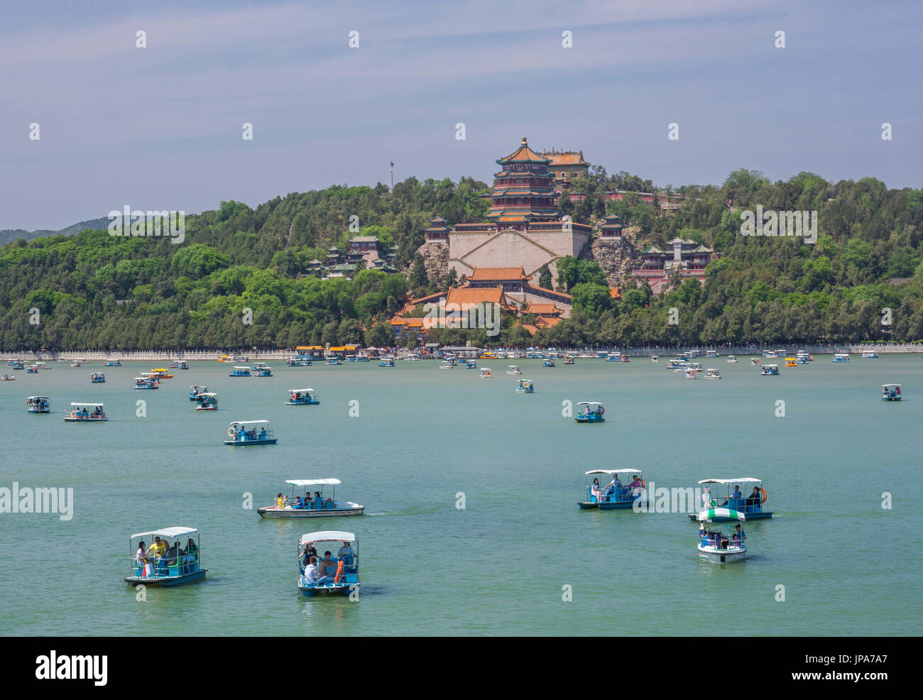 La Chine, la ville de Beijing, le Palais d'été, la colline de la longévité, Bouddhiste Fragance Pavilion, le Lac de Kunming Banque D'Images