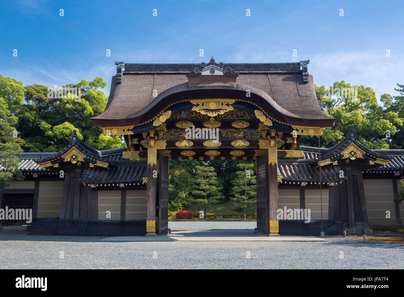 Le Japon, la ville de Kyoto, Château de Nijō, Palais Ninomaru, Kara-Mon Gate Banque D'Images