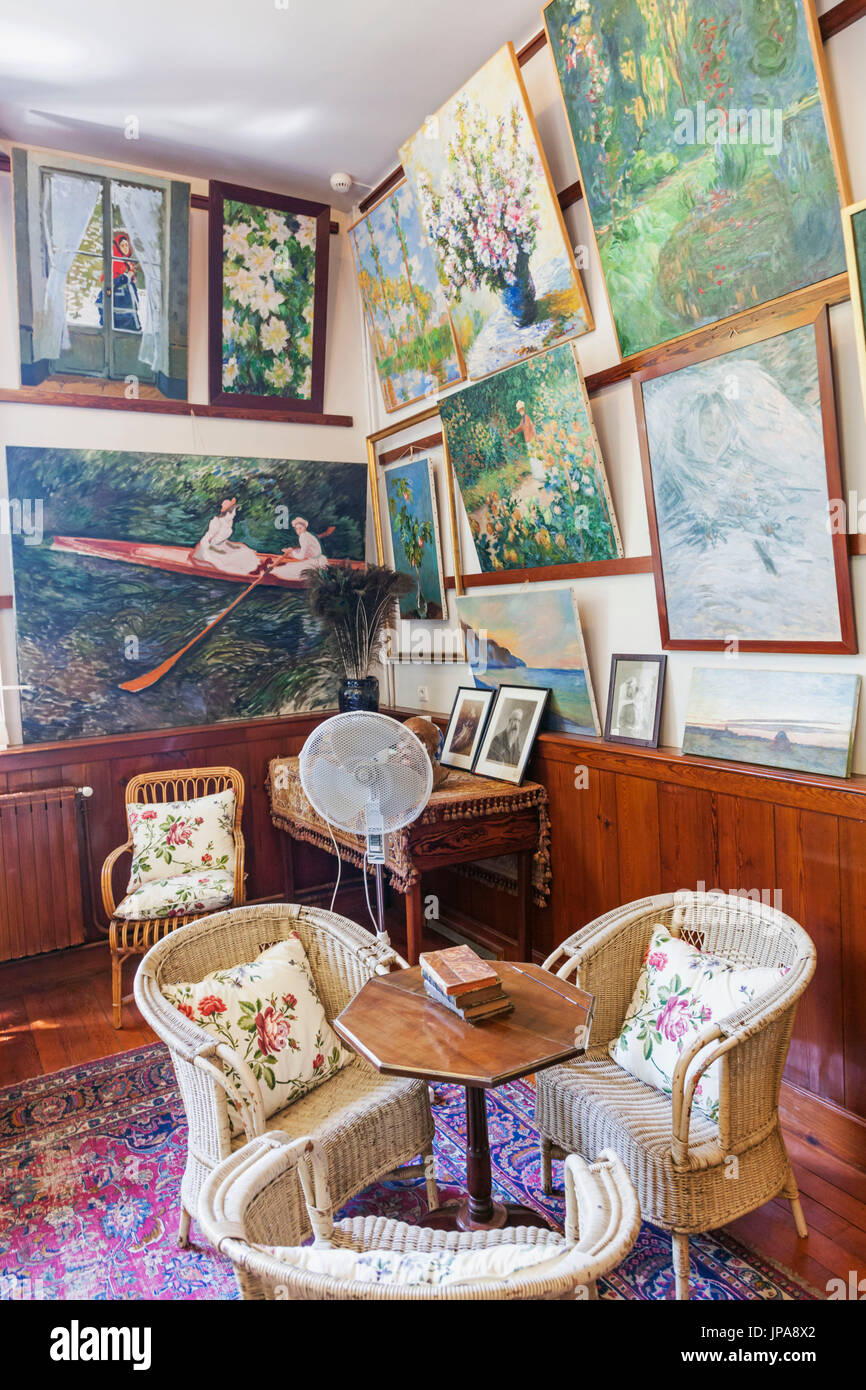 France, Normandie, Giverny, le jardin de Monet, Monet's House, Chambre Studio Banque D'Images