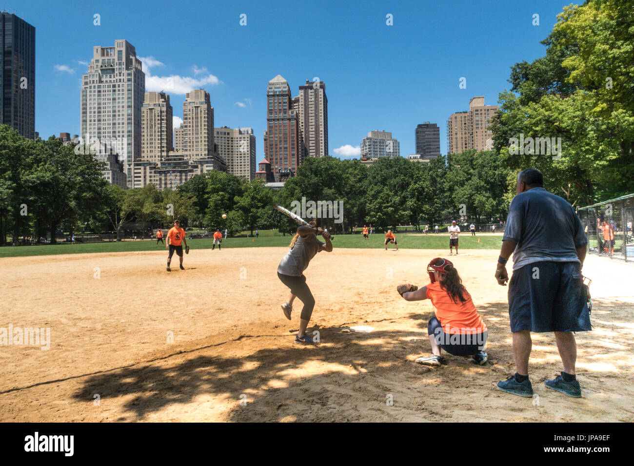 Heckscher Ballfields, Central Park, NYC Banque D'Images