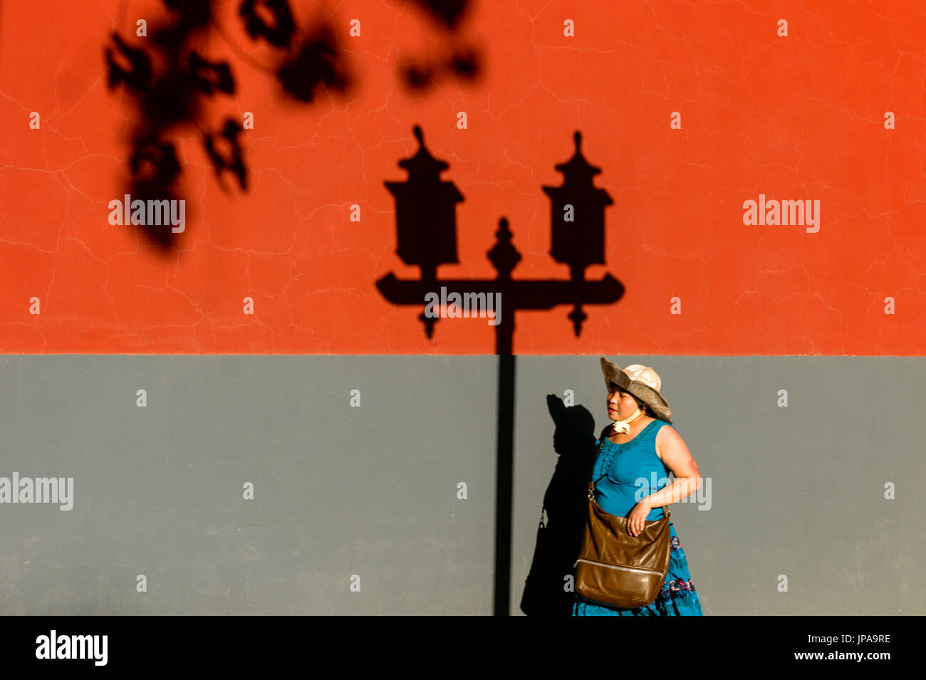 Zone piétonne et les ombres, Beijing, Chine Banque D'Images