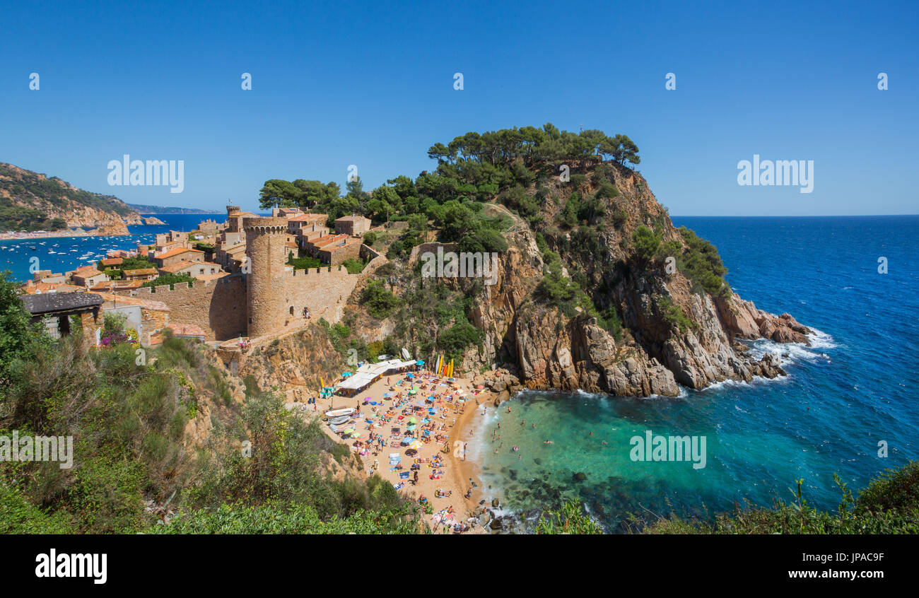 Espagne, Catalogne, Costa Brava, Tossa de Mar, ville Banque D'Images