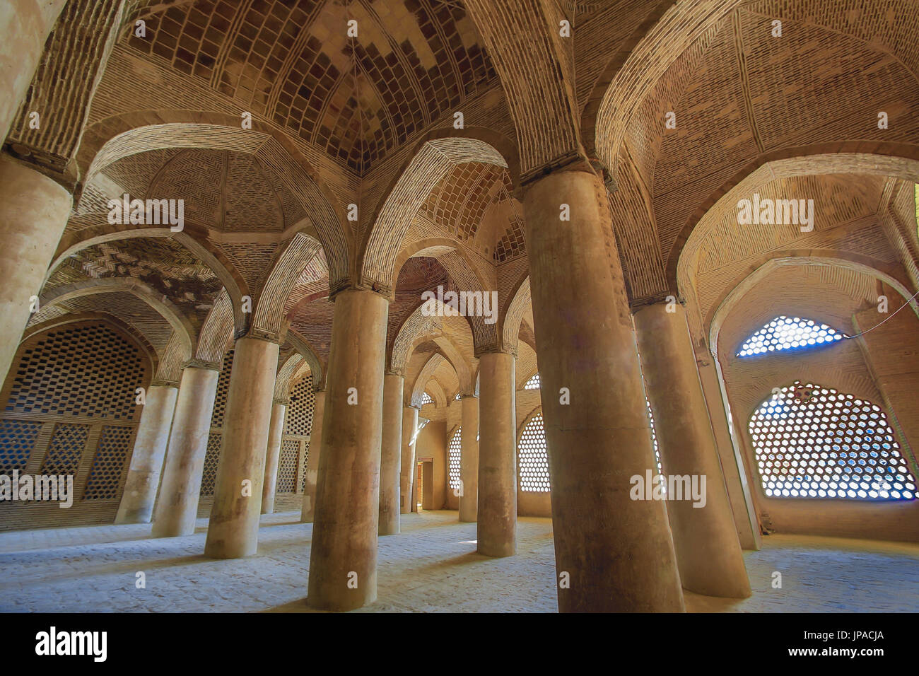 L'Iran, Ispahan, Ville Masjed-e Jame (mosquée du vendredi), UNESCO World Heritage, Iwan Nord Banque D'Images