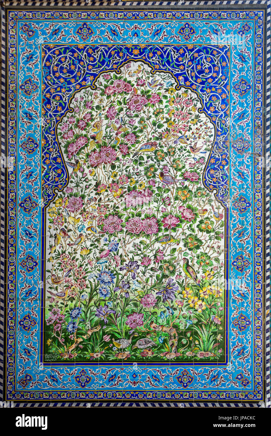 L'Iran, Ispahan, Ville Masjed-e Jame (Mosquée du Vendredi) de l'UNESCO, Patrimoine mondial, UNESCO World Heritage, mosaïque Banque D'Images