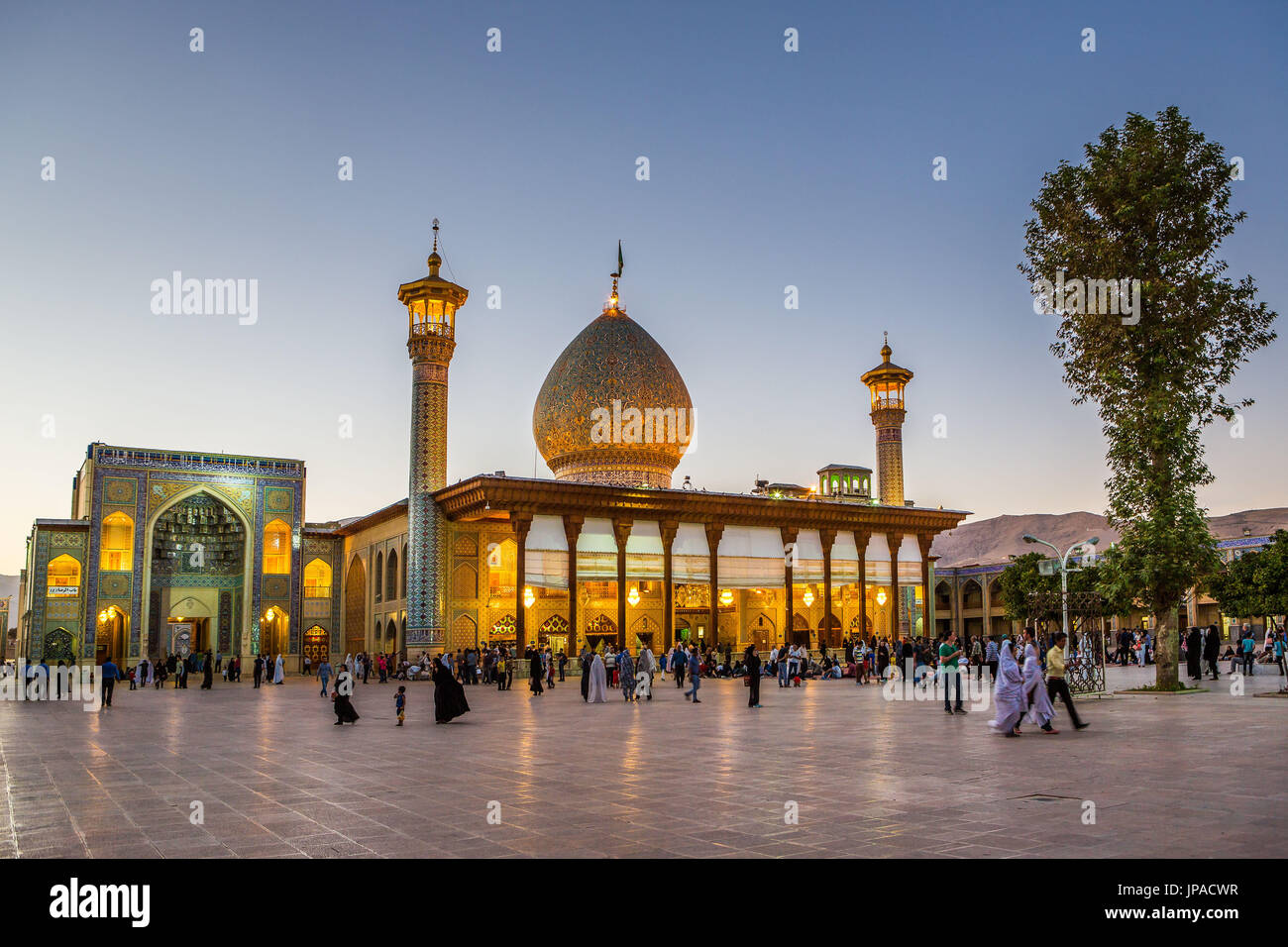 L'Iran, Shiraz, ville-e Shah Cheragh Sanctuary Banque D'Images