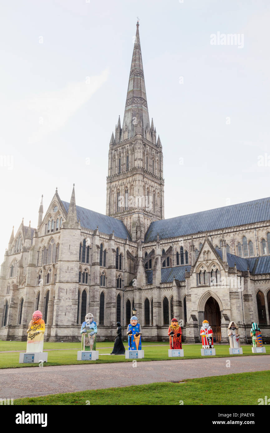 L'Angleterre, dans le Wiltshire, Salisbury, cathédrale de Salisbury Banque D'Images