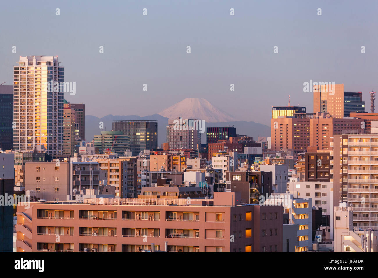Le Japon, Honshu, Tokyo, Ville et Mt.Fuji Banque D'Images