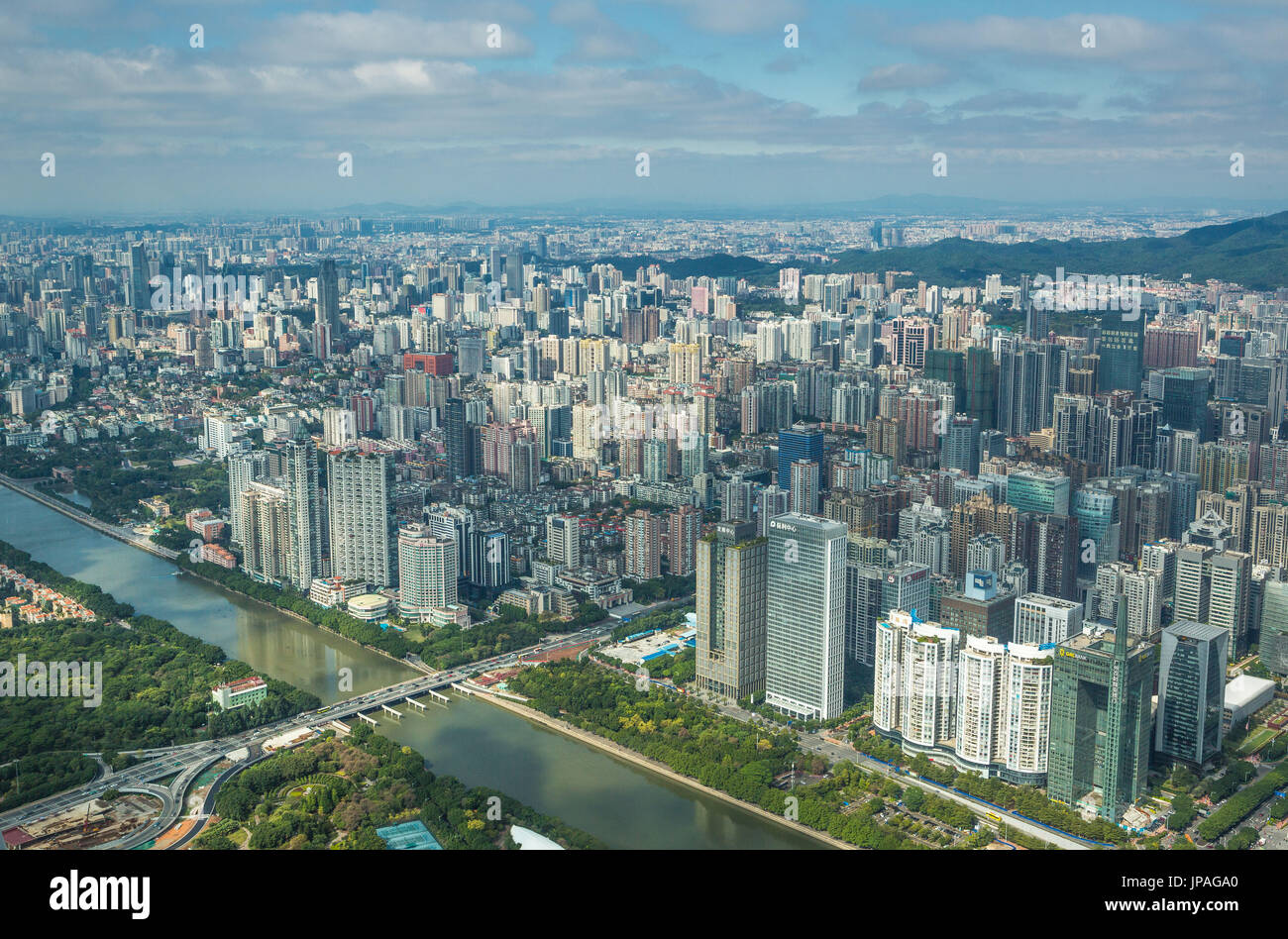 La Chine, la province de Guangdong, Guangzhou, la ville, le centre de Guangzhou, Pearl River Banque D'Images