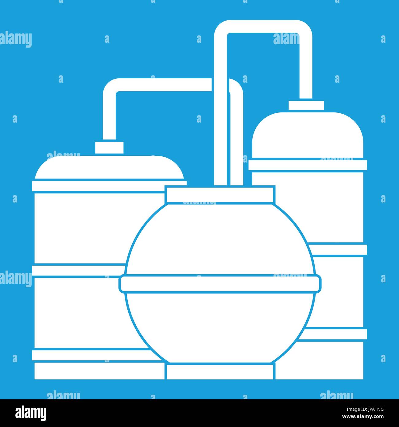 Les réservoirs de stockage de gaz blanc icône Illustration de Vecteur