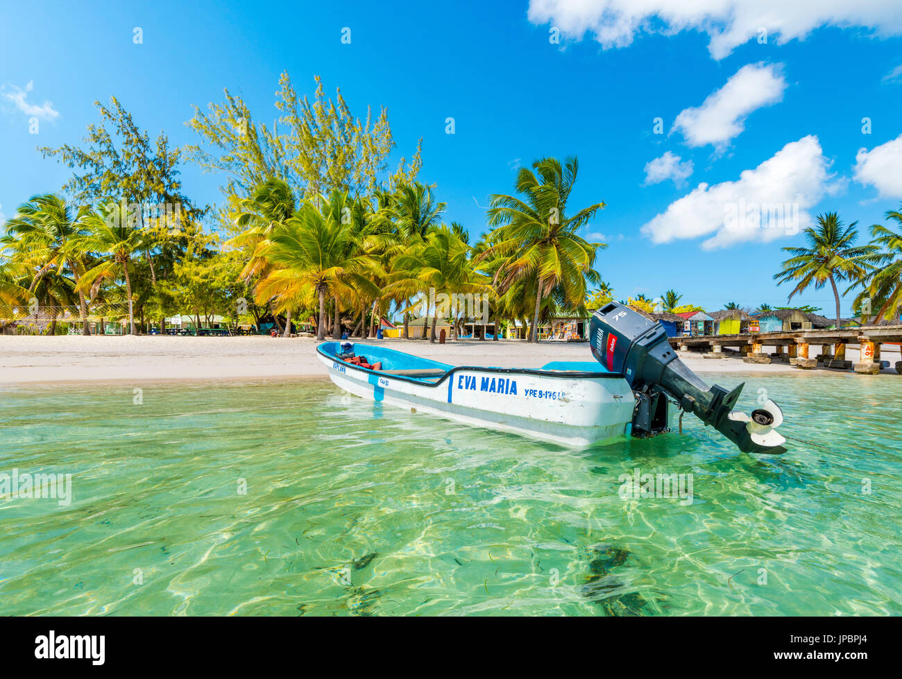Juan Mano, l'île de Saona, à l'Est Parc National (Parque Nacional del Este), la République dominicaine, la mer des Caraïbes. Banque D'Images