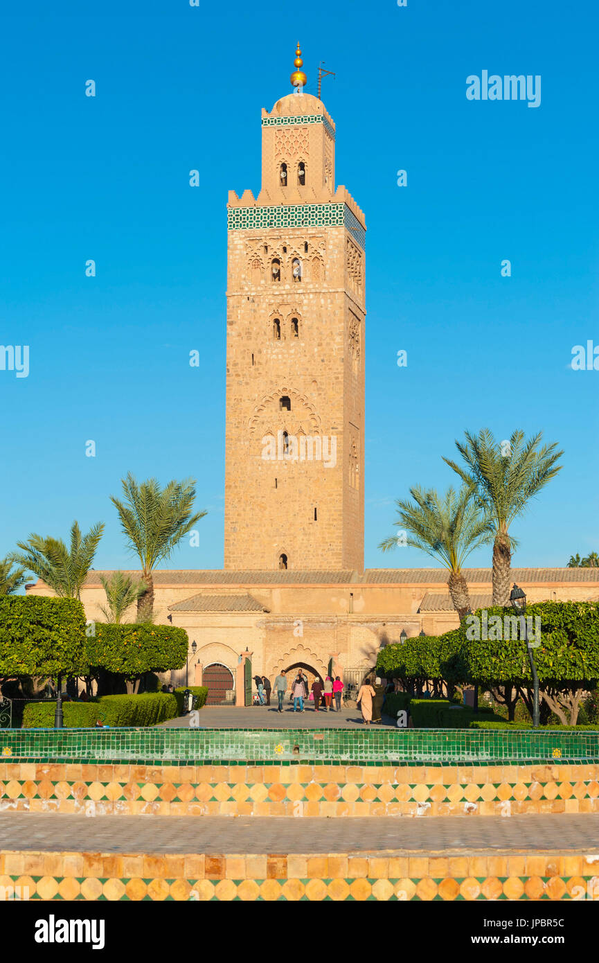 Minaret de la koutoubia, Marrakech, Maroc. Banque D'Images