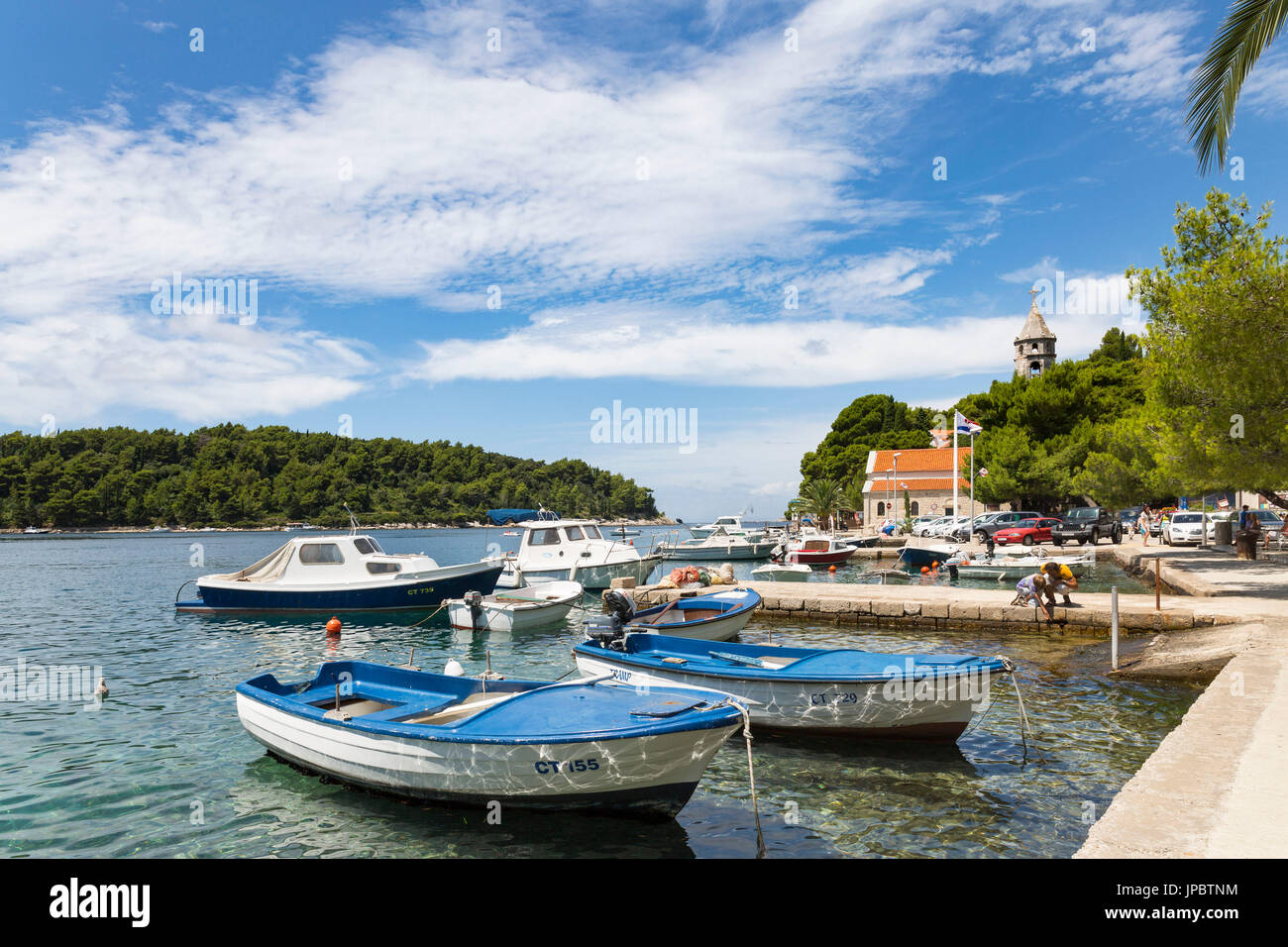 Village de Cavtat et harbour (Konavle, Dubrovnik, Dubrovnik-Neretva county, région Dalmatie, Croatie, Europe) Banque D'Images