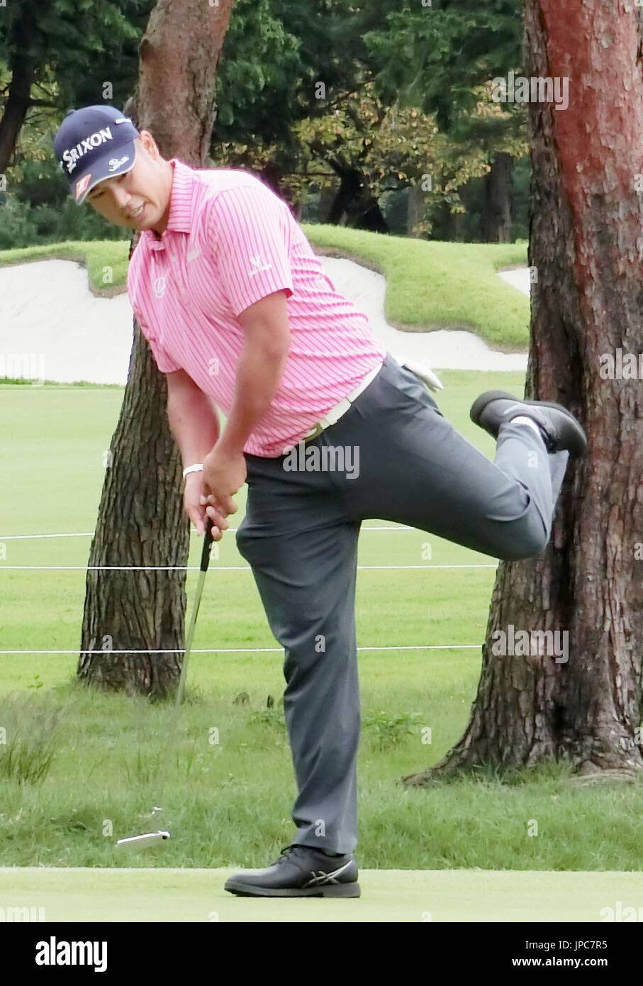 Le Japon Hideki Matsuyama prend part à un tournoi de golf pro-am au Club de Golf de Sayama dans Préfecture de Saitama, au nord de Tokyo, le 11 octobre 2016, devant le Japon Open Golf Championship du 13 au 16 octobre. (Kyodo)  = =Kyodo Banque D'Images
