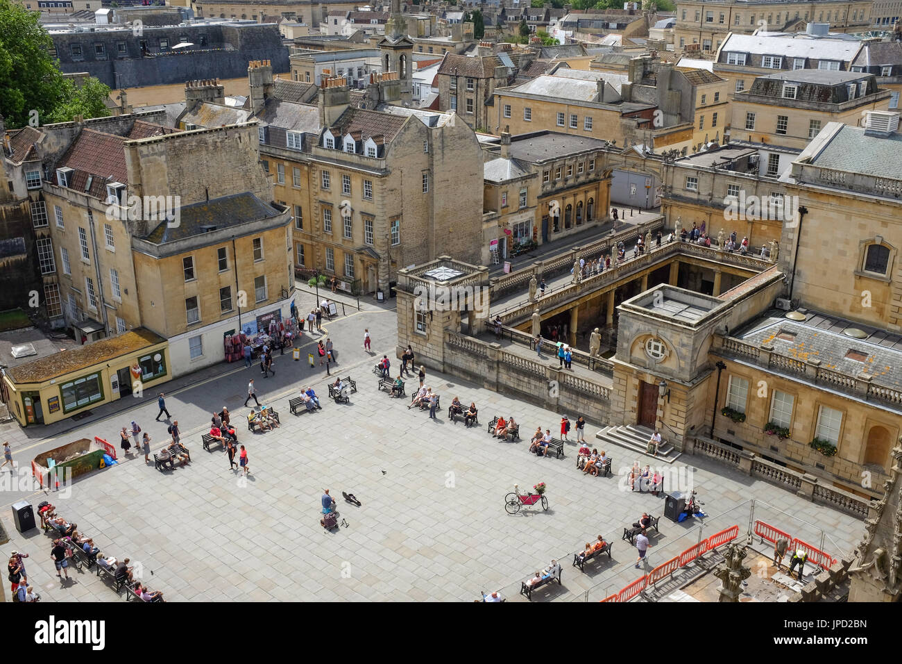 Une vue sur la ville de Bath à partir de la partie supérieure de l'abbaye de Bath. Banque D'Images