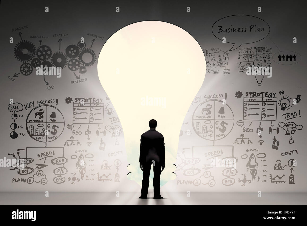 Idée d'entreprise concept avec d'affaires et plan d'affaires Banque D'Images
