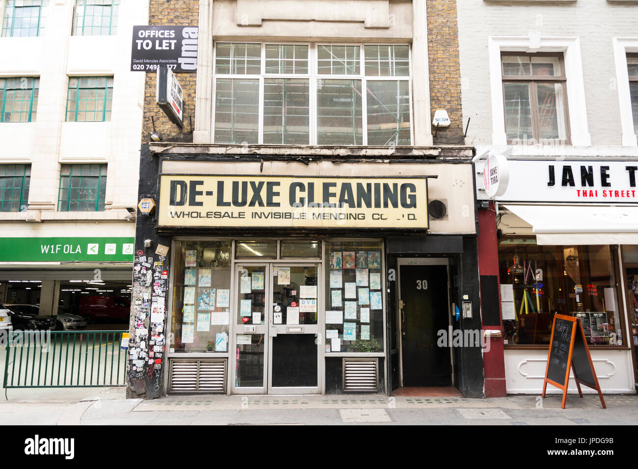 Nettoyage de luxe sur Brewer Street, Soho, London, UK Banque D'Images