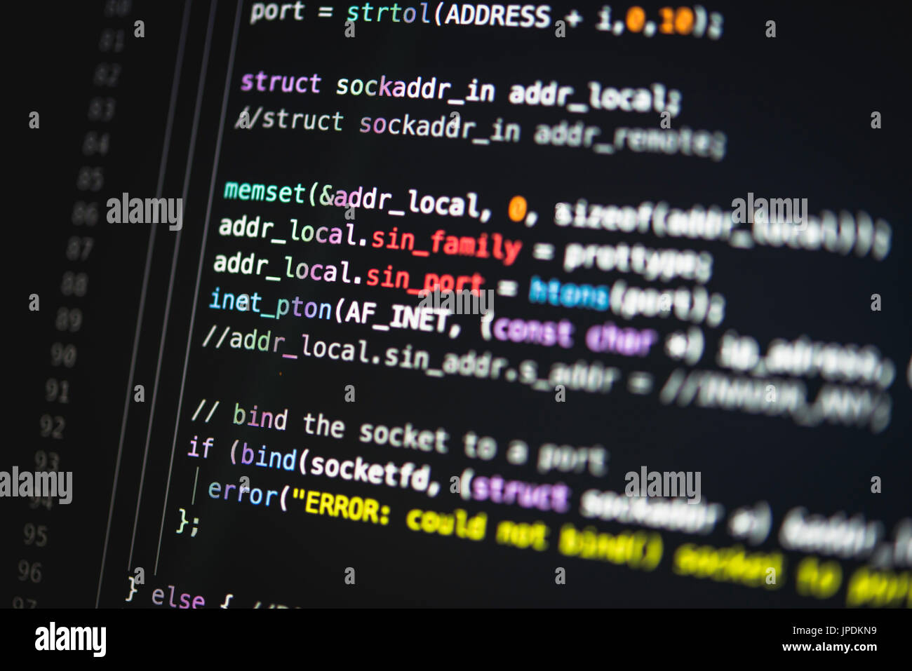 Syntaxe, code source, code, programmation en langage C, d'un programme informatique, programmation, capture d'écran Banque D'Images