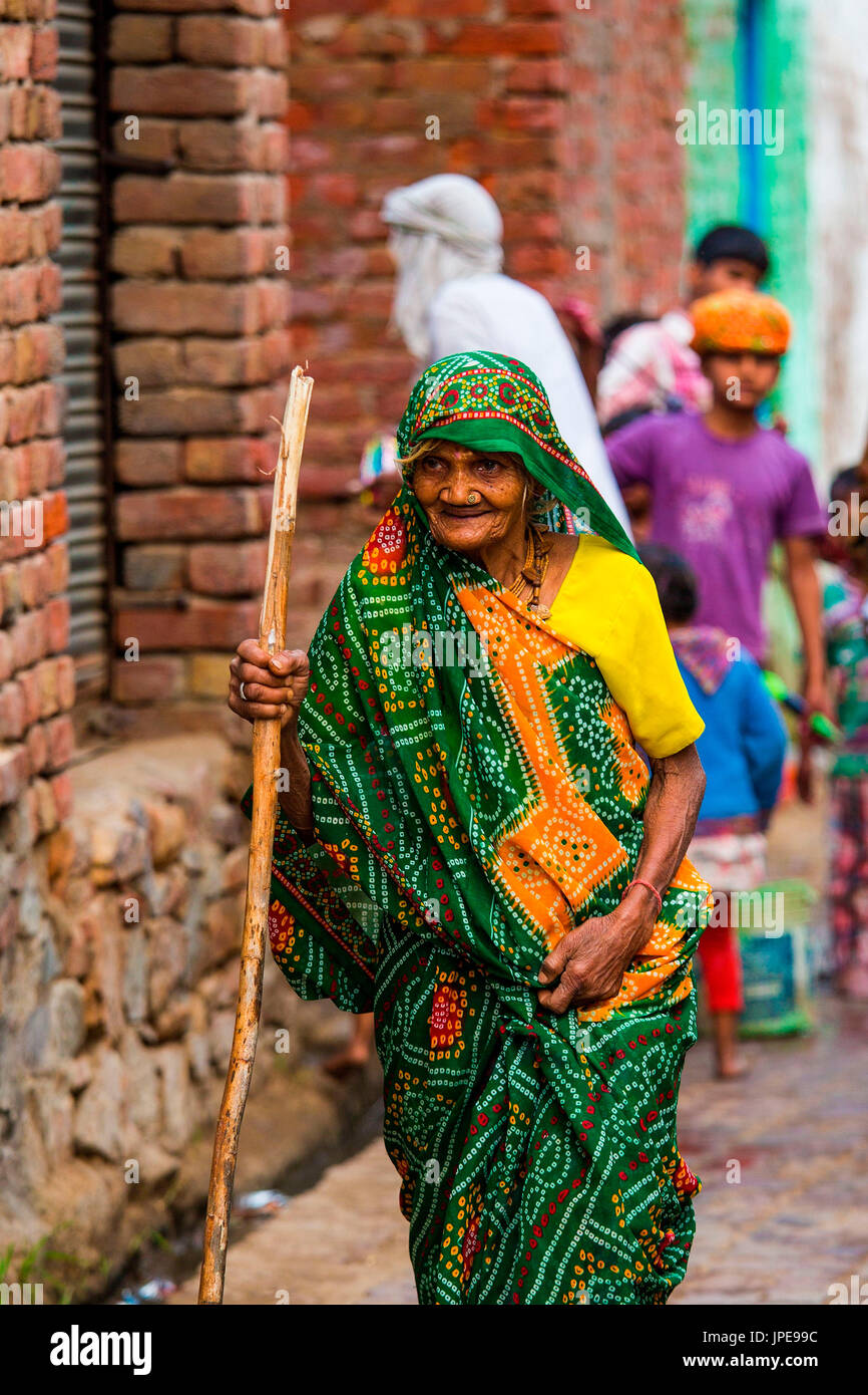 L'Asie, l'Inde, Nandgaon Célébration de festival holi Banque D'Images