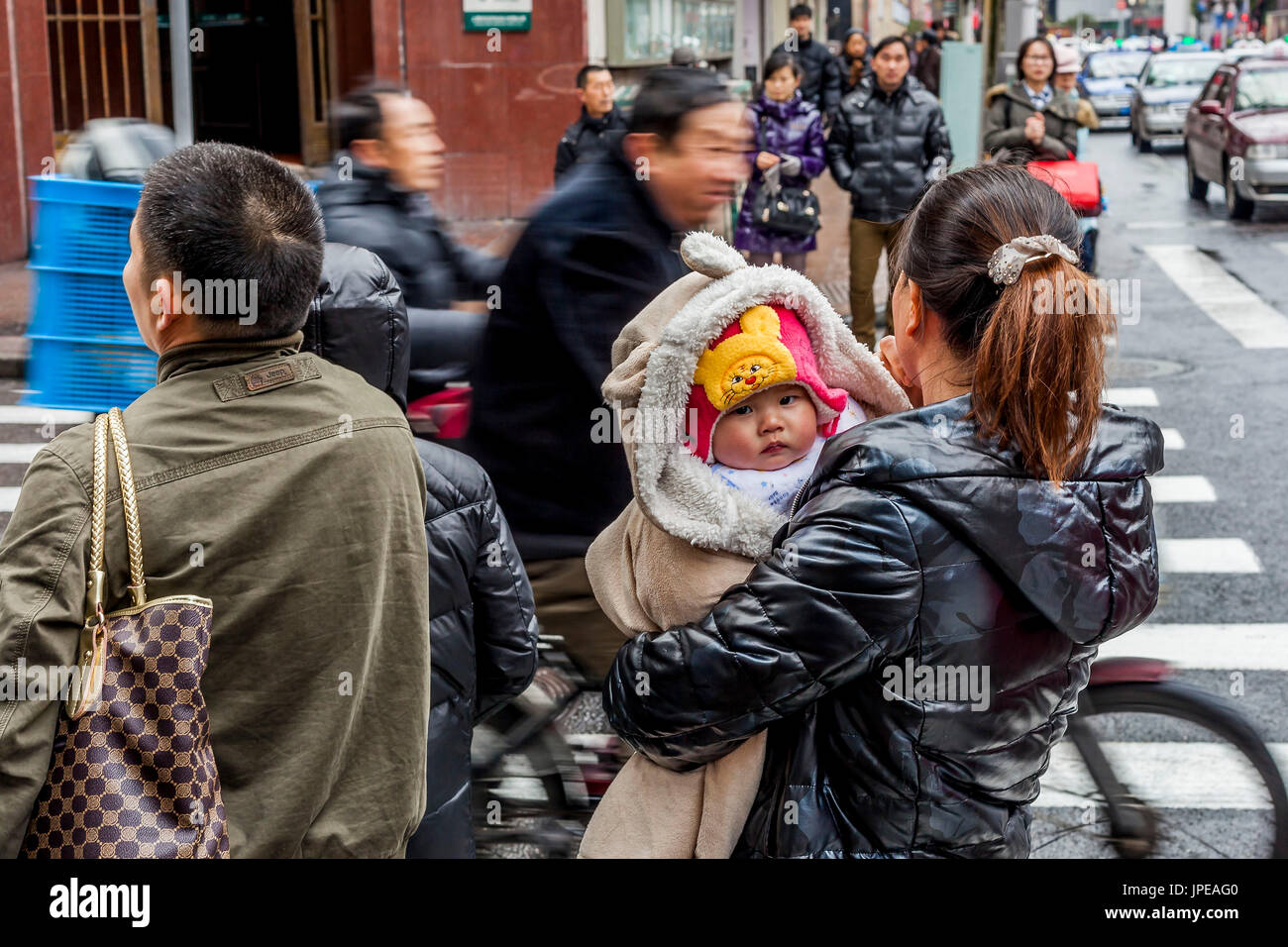 Chine, Shanghai Scène de rue. Banque D'Images
