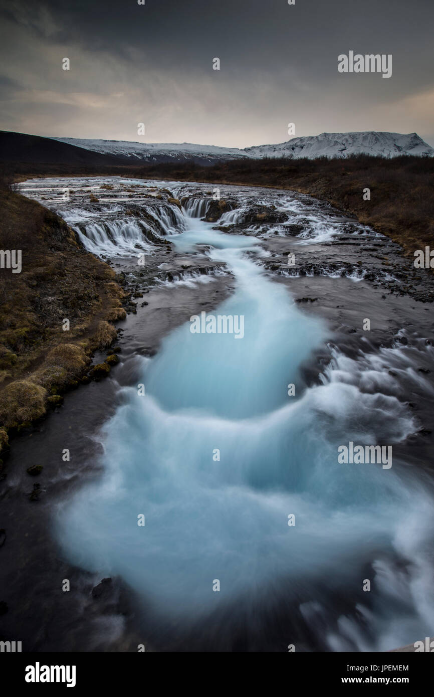 Chute d'Brúarfoss sur le cercle d'or en Islande Banque D'Images