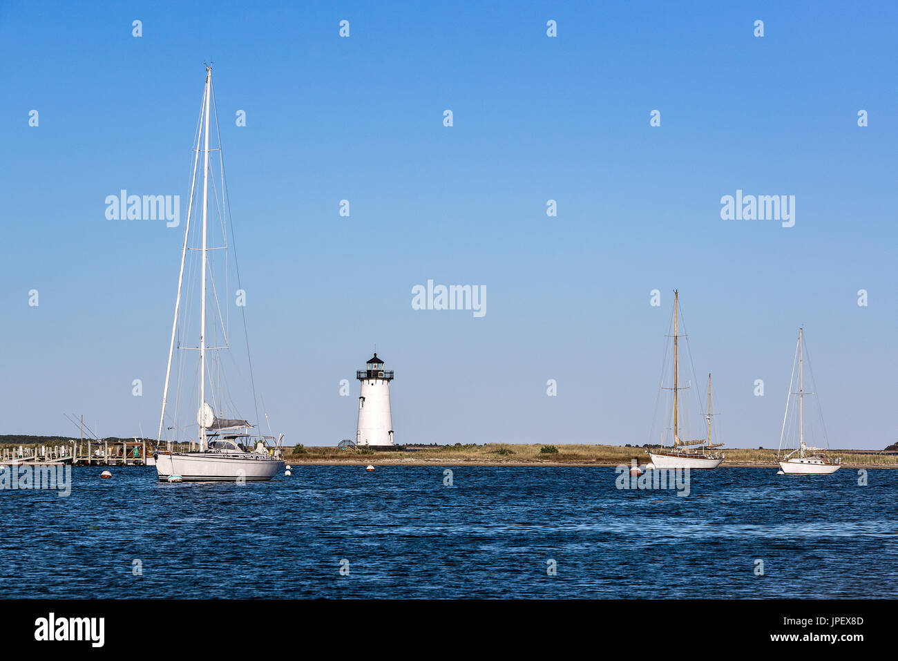 Edgartown Lighthouse, Martha's Vineyard, Massachusetts, USA. Banque D'Images