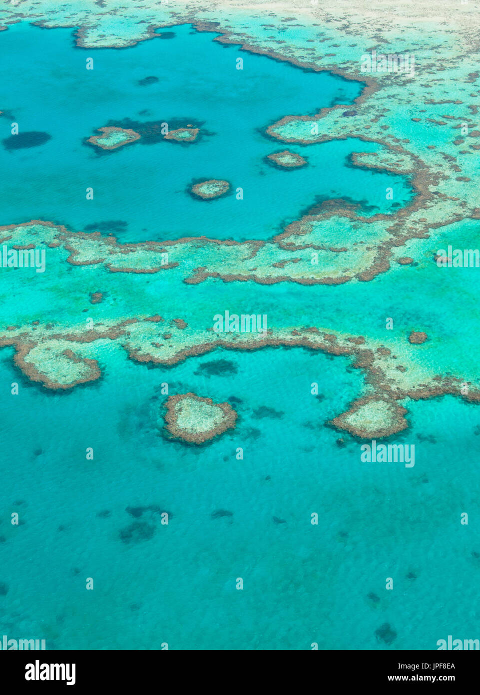 Vol panoramique sur la Grande Barrière de Corail, Australie - L'un des sites du patrimoine mondial de l'UNESCO Banque D'Images