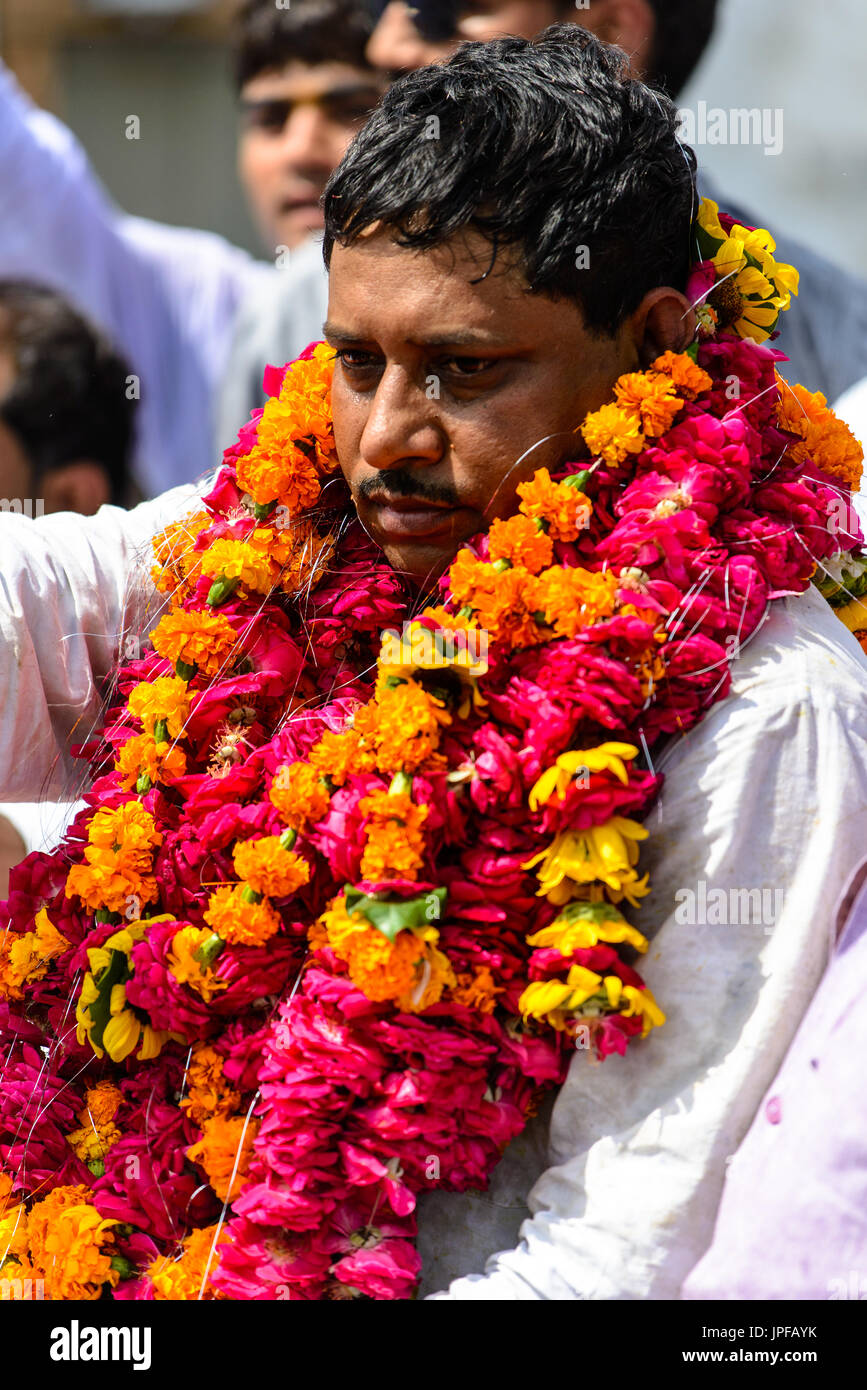 AGRA, INDE - Le 18 août 2014 : nomination de la nouvelle secrétaire d'état d'Agra, Agra, Inde Banque D'Images
