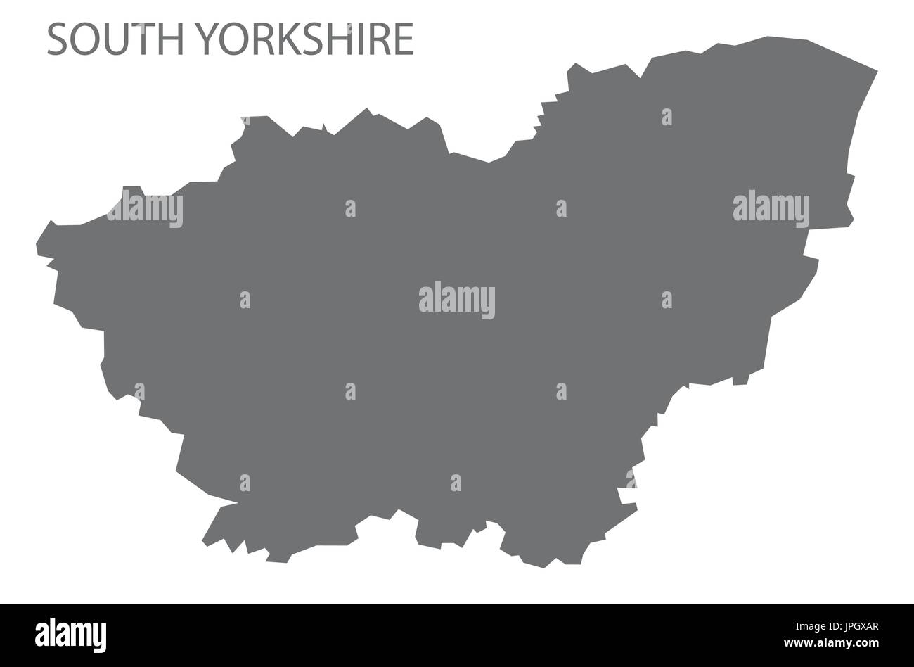 South Yorkshire metropolitan county map England UK gris illustration forme silhouette Illustration de Vecteur