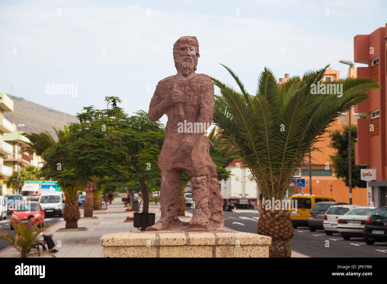 Rambla Los Menceyes statue le long de Las Caletillas Tenerife Espagne Banque D'Images