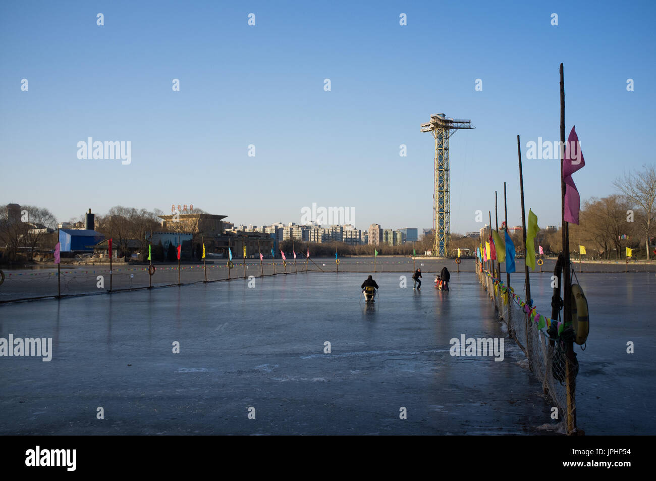 D'hiver du Parc de Chaoyang, Beijing, Chine Banque D'Images