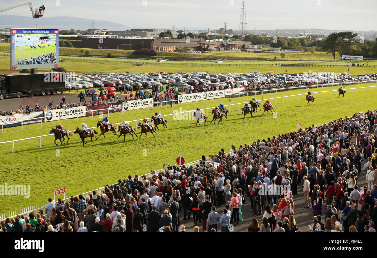 Cascavelle monté par jockey William Lee remporte le Caulfield EBF Maiden irlandais industrielle au cours de la deuxième journée du Festival d'été à Galway l'Hippodrome de Galway. Banque D'Images