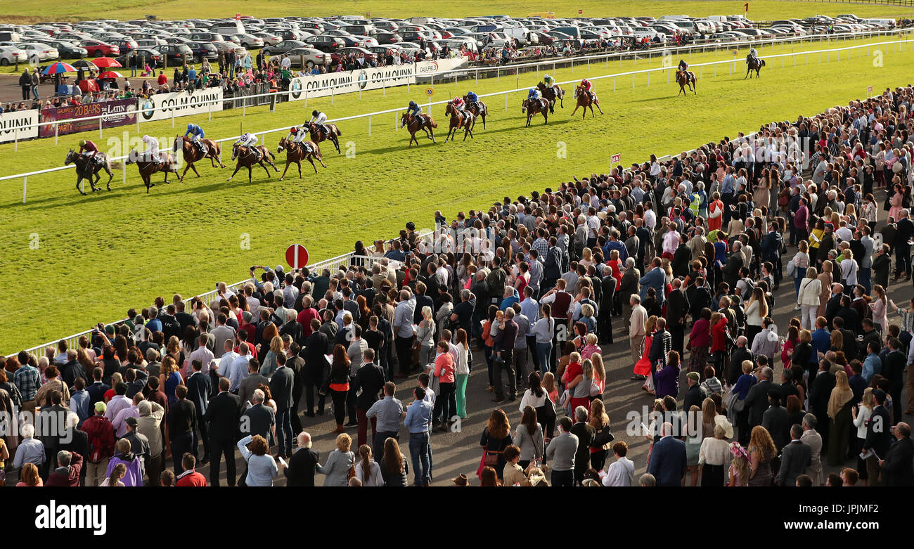 Cascavelle monté par jockey William Lee remporte le Caulfield EBF Maiden irlandais industrielle au cours de la deuxième journée du Festival d'été à Galway l'Hippodrome de Galway. Banque D'Images