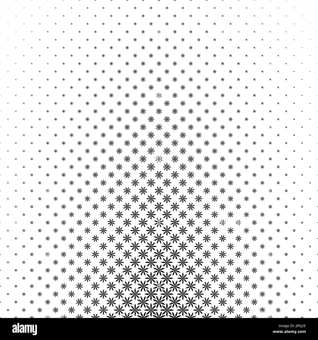 Motif de fleurs géométriques monochromes - abstract floral vector background design graphique à partir de formes courbes Illustration de Vecteur