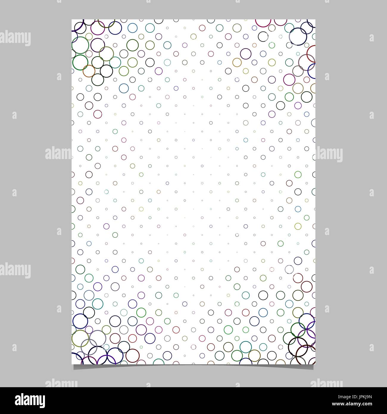 Motif de cercles abstrait arrière-plan modèle de brochure - graphique de scénario de joints toriques dans des tons multicolores pour prospectus Illustration de Vecteur